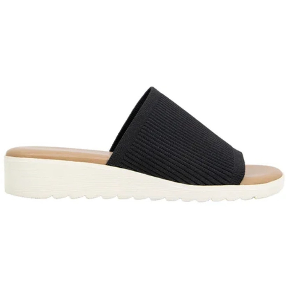 Kensie Women's Ellie Black Knit Wedge Sandals Size 6